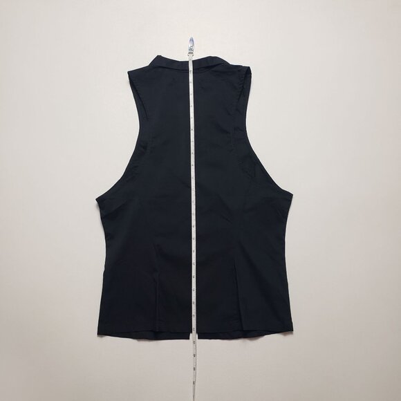 UO Party Girl Cotton-Blend Button Down Sleeveless Shirt Women's Small Jet Black - Picture 9 of 16